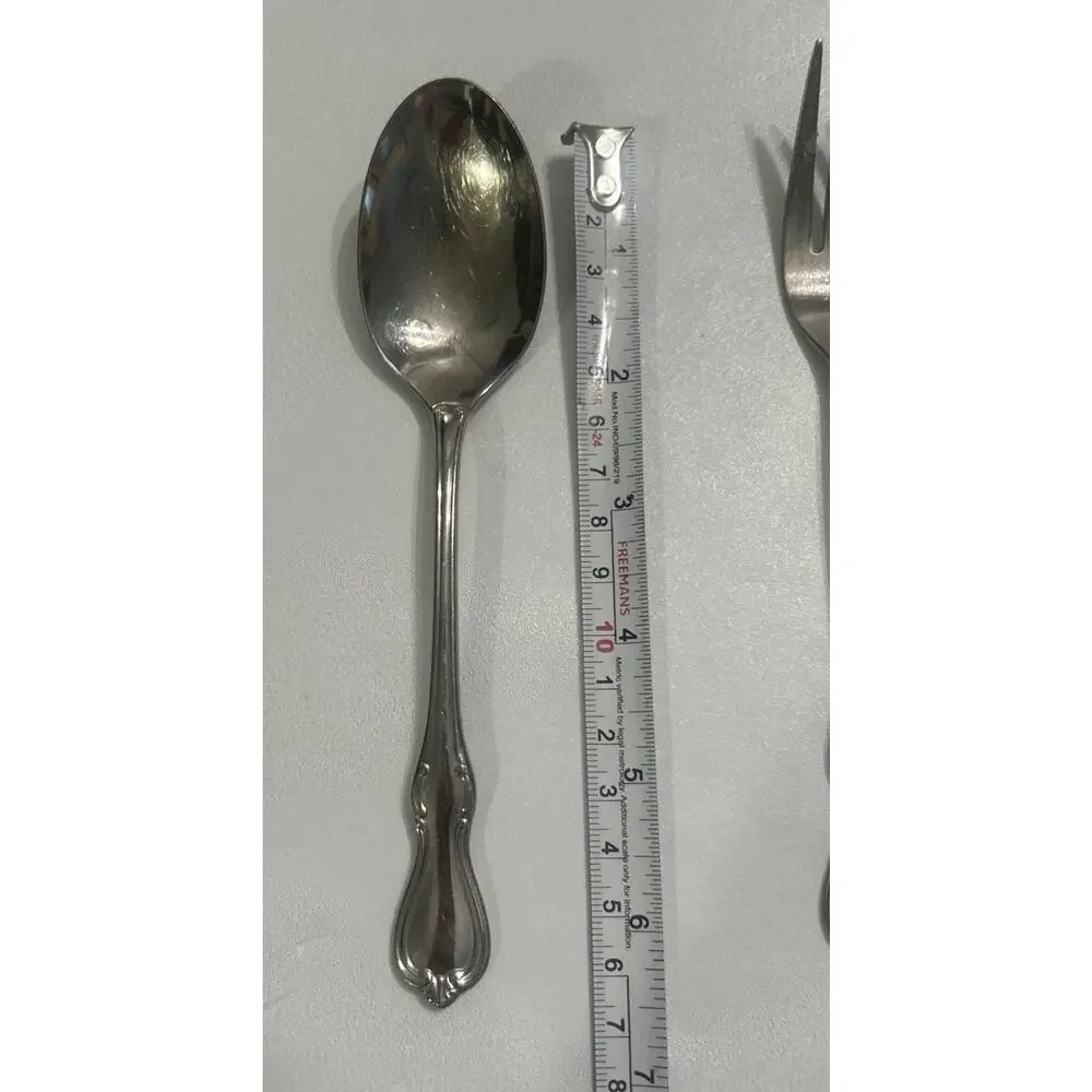 Reed & Barton CAMELOT Set of 4 Flatware 2 Teaspoons 2 Salad Forks 6.5” Stainless